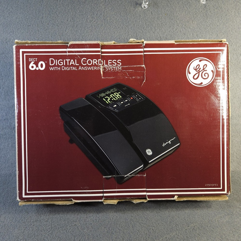 GE 27909FE1 6.0 Dect Stainless Cordless Phone Answering Machine New In Box