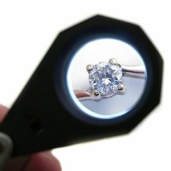 10x21mm UV/LED Triplet Illuminated Loupe-Dual Light (white & UV) Magnifier USA