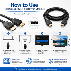 High Speed HDMI Cable with Ethernet – 1.5ft / 3ft / 6ft / 10ft / 15ft / 25ft