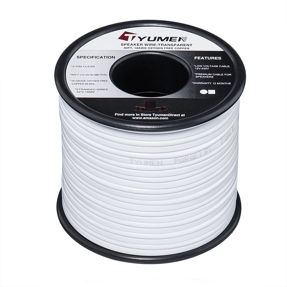 18 AWG Gauge 2 Conductor Stranded 40 FT Roll Speaker Zip Wire Car Home Audio …