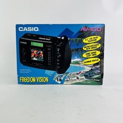 CASIO Freedom Vision LCD Color TV with FM / AM Clock Radio | AV-100 | Portable