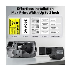 Makeid D50 Industrial Label Printer, Desktop Label Maker 2″ Print Head, Mobil…