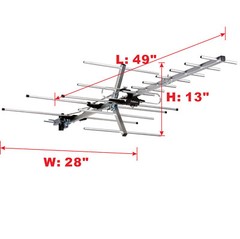 Long Range Yagi HDTV Antenna Outdoor 250 Mile UHF VHF FM Signal Booster