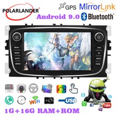 7in 2 Din Touch Screen Android 9.0 Car Radio GPS MP5 Player For Ford Focus SMax