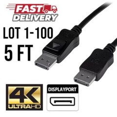 Lot of 1-10 5FT DisplayPort to Display Port Cable DP to DP 4K UHD Video Cord USA