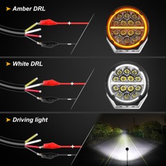 2X Round 7” Led Work DRL Light Offroad ATV 4WD SUV Driving Bumper Fog Spot Pods