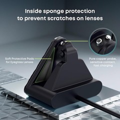 Smart Glasses Charging Dock Base with Indicator Lights and Sponge Protection