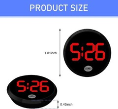 Digital Dashboard Clock, LED Time Luminous Touch High Definition Cl Color: Red