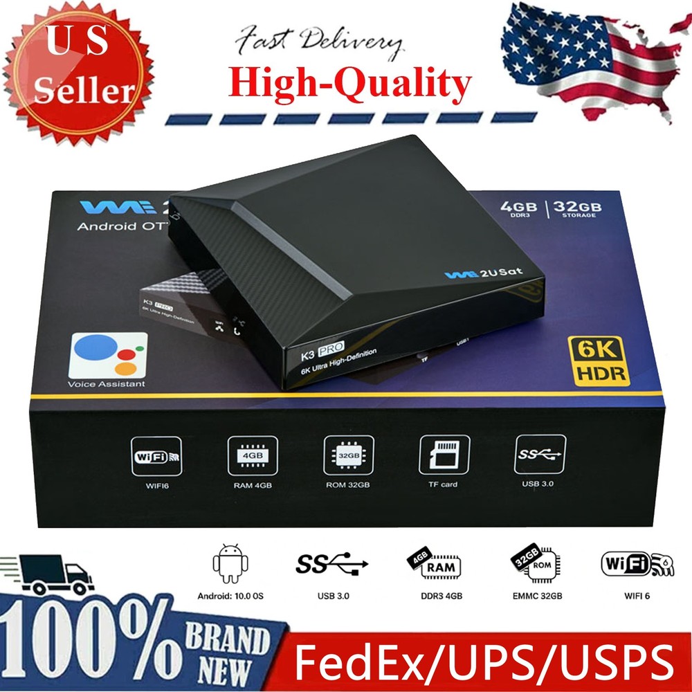 Premium 2026 NEWEST 6K UHD WE2USAT K3 PRO 6K Smart TV Box WIFI 6 US