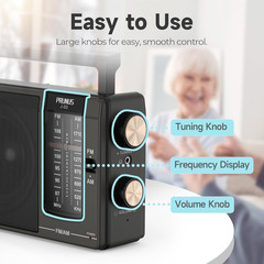 AM FM Radio Portable Plug in Wall or AA Battery Operated for Home/Outdoor & Emer