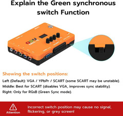 ODV-GBS-C Component Vga/Scart to VGA/HDMI Scan Converter for Retro Gaming Consol
