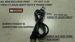POWER CORD YAESU FT-101Z, ZD AC NEW BUILD QUALITY HEAVY DUTY 6′ FREE USA SHIP!