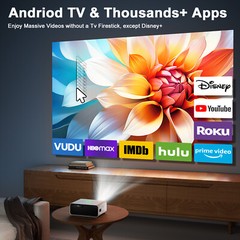 4K Projector Smart Netflix 35000LMS 1080P 5G WiFi Bluetooth Video Home Theater