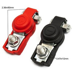 Universal 2 Car Battery Terminal Connector Top Post Positive Negative Heavy Duty