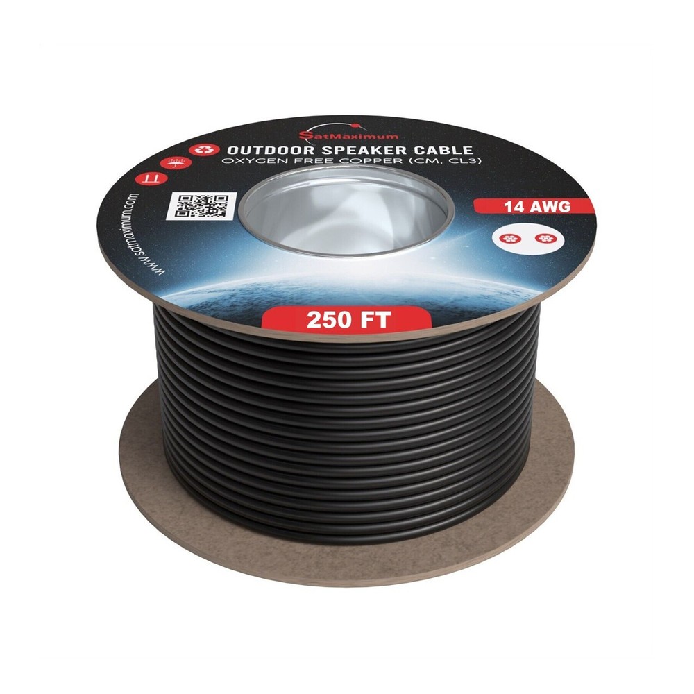 14AWG Outdoor Speaker Cable CL3 OFC Direct Burial Bulk Wire 250/500ft Lot