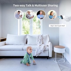 Jennov 2K WiFi Security Camera 2pcs Outdoor Camera, White & Black