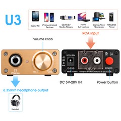 HIFI Class A Headphone Amplifier Mini Desktop Stereo Audio Amp for Earphones