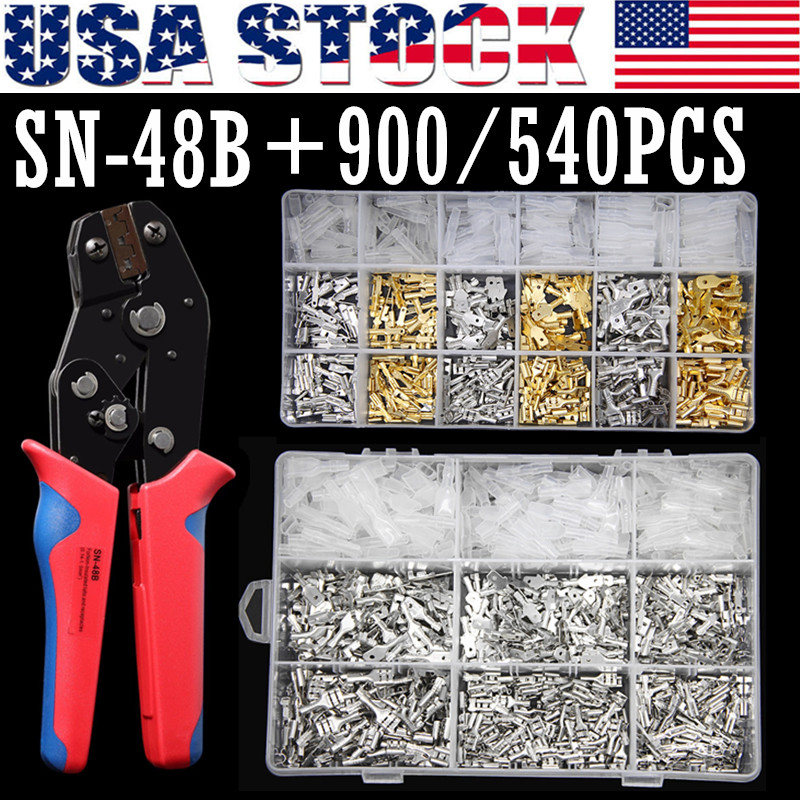 900/540X Assorted Insulated Crimp Spade Terminals Electrical Wire Connectors Kit