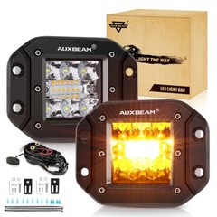 Auxbeam 5″inch 72W Flush Mount LED Work Light Bar Pods Strobe Offroad Fog Lights