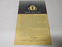 Capehart Panamuse Catalog c 1940’s 4 Pages 8.5 X 5.5 in Size