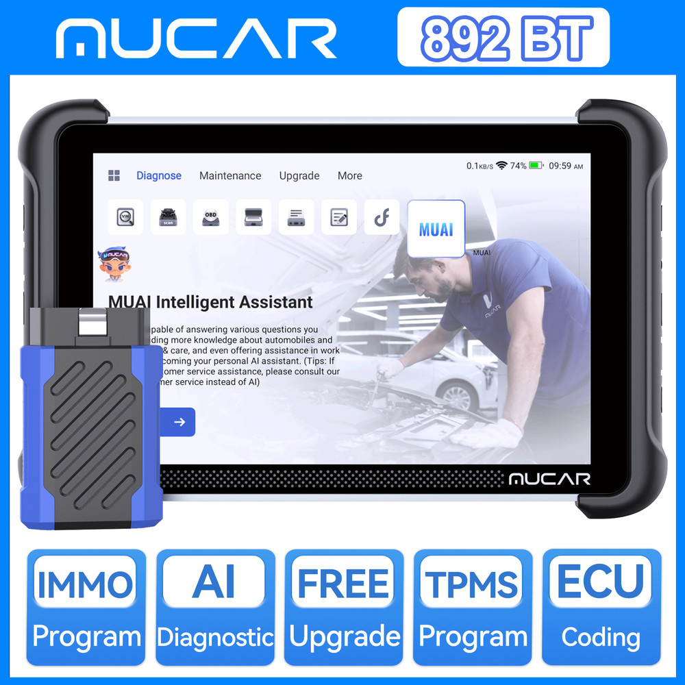 MUCAR 892BT FREE Update ECU Coding Scanner Full System Diagnostic Tool AI Assist