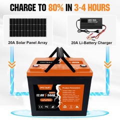 50Ah 12.8V LiFePO4 Lithium Battery Rechargeable with 50A BMS for Home RV Camping