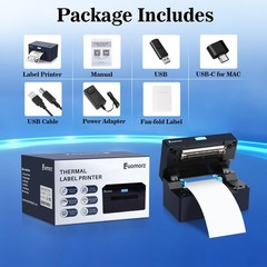 Fuomorz Thermal Shipping Label Printer for Small 4×6 label printer, Black