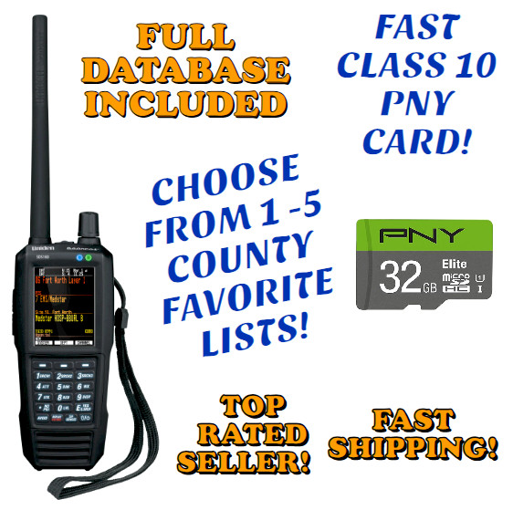 Uniden SDS100 Memory Card 32GB + COUNTY OPTIONS! PROGRAMMED for SDS 100 Scanner
