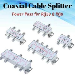 4 Way TV Splitter 5-2300 MHz Coax Cable Adapter for RG59 RG6 HDTV Satellite