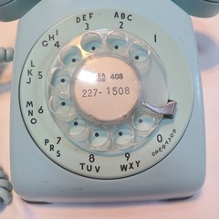Light Blue Rotary Dial Desk Phone by Bell Systems Western Electric 1971 USA 500