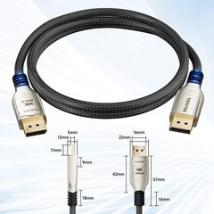 8K DisplayPort 2.0 Cable 6ft 16K DP Cable 2.0 16K@60Hz 8K@120Hz 4K@240Hz 165H…