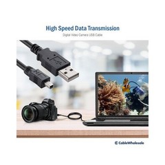 2 New 6ft Digital Video Camera USB 2.0 Cable, Type A to Mini B 4 Pin Black