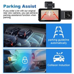 4K Dual Lens Car DVR Camera Dash Cam Front+Rear+Inside Video Recorder G-Sensor