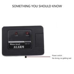 FishTank Water Level Sensing Alarm Adjustable High Low Detection Household Use