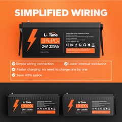 Litime 24V 230Ah LiFePO4 Battery Deep Cycle for Solar Off-grid Cabin Home Backup