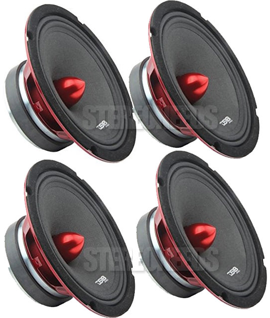 4 DS18 PRO-X6.4BM 2000 Watt 6.5″ Midrange Speakers Bullet Car Loudspeakers 4-Ohm