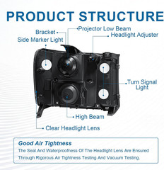 2007-13 GMC Sierra 1500 2500HD 3500HD LED DRL Headlights–Compatible