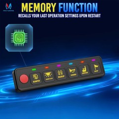 AS-60 6 Gang Switch Panel Light Multifunction Toggle Strobe Circuit Control Box