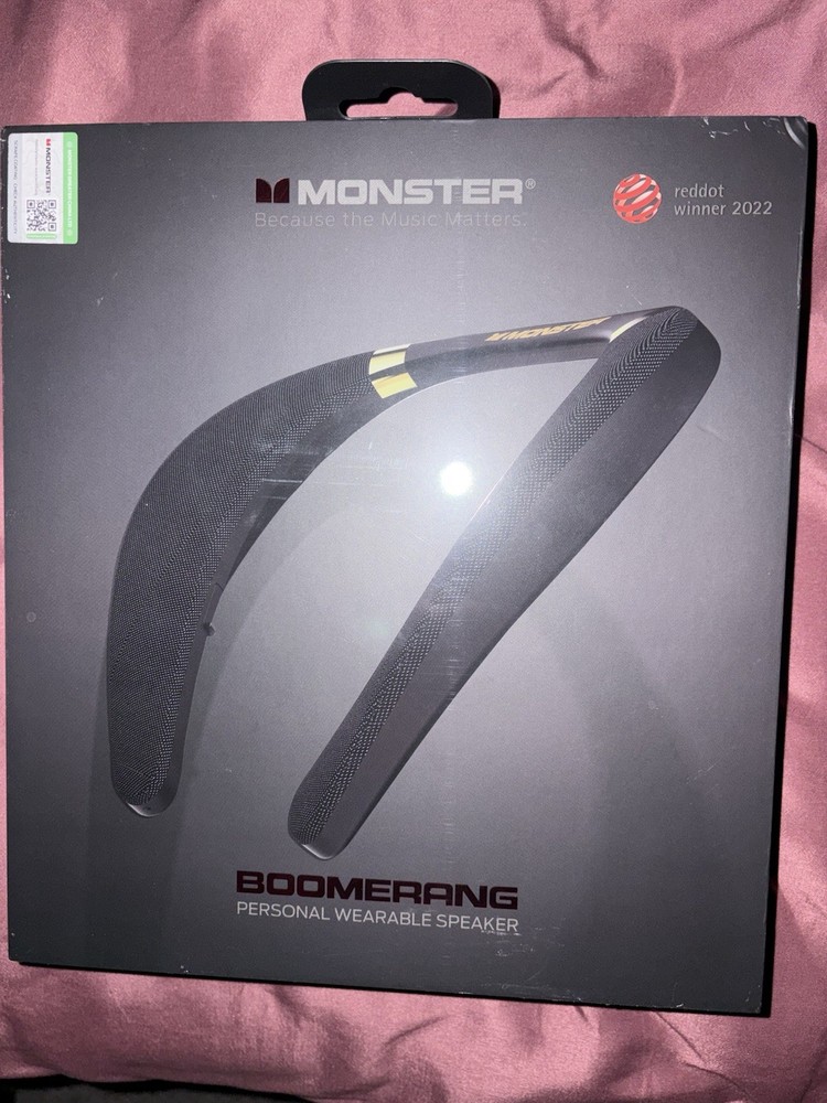 Monster Boomerang Neck Speaker Bluetooth Waterproof Voice Control Black/Gold