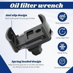 Universal Oil Filter Wrench Adjustable with Auto-Clamp Spring, 60-80mm (2.36-3.1