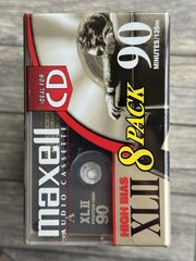 Maxell XLII 90 High Bias II Audio Cassette Tape 8 Pack, Sealed