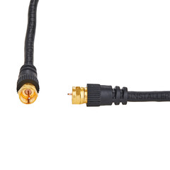 15ft RG6 Dual Coaxial Cable Extension Digital Antenna Black TV Satellite