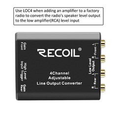 Recoil LOC4 Four Channel Speaker Cable to RCA adjustable Line Output Converter