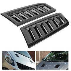 Hood Vents, 2Pcs Universal Car Hood Vent Wear Bonnet Vents Carbon Fiber Pattern