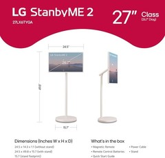 LG 27 in. StanbyME 2 QHD Portable Touchscreen Smart TV webOS Dolby Vision Atmos