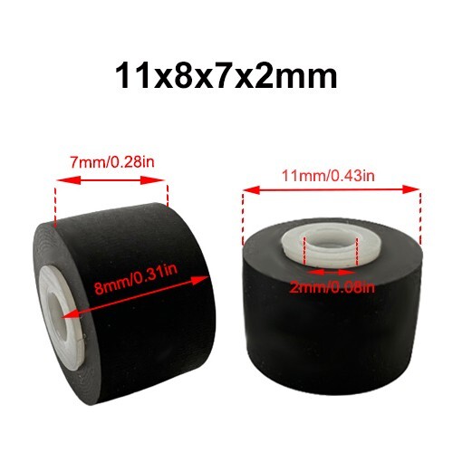 Left -source pinch roller for Nakamichi cassette decks based on Sankyo transport