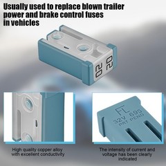 6PCS Mini Slotted Automotive MCASE Shaped Cartridge Fuse Kit, 20A 32V Vehicle Mi