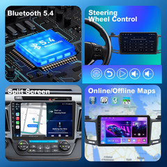 8Core 4+32G Toyota RAV4 2013-2018 10.1″ Android14 Radio,CarPlay Android Auto AM