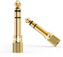 1/4 to 1/8 Inch Stereo Audio Adapter – 24K Gold 6.35mm to 3.5mm | 2 Pack