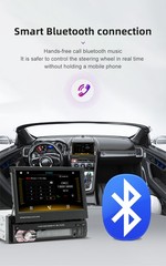 Single 1Din 7″ Touch Screen Stereo Bluetooth Radio Car Apple/Android GPS +Camera